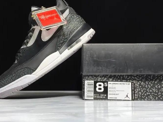 Rep LUCY CK4348-007 Cement Tinker Air 3 Jordan Black Grey 0522